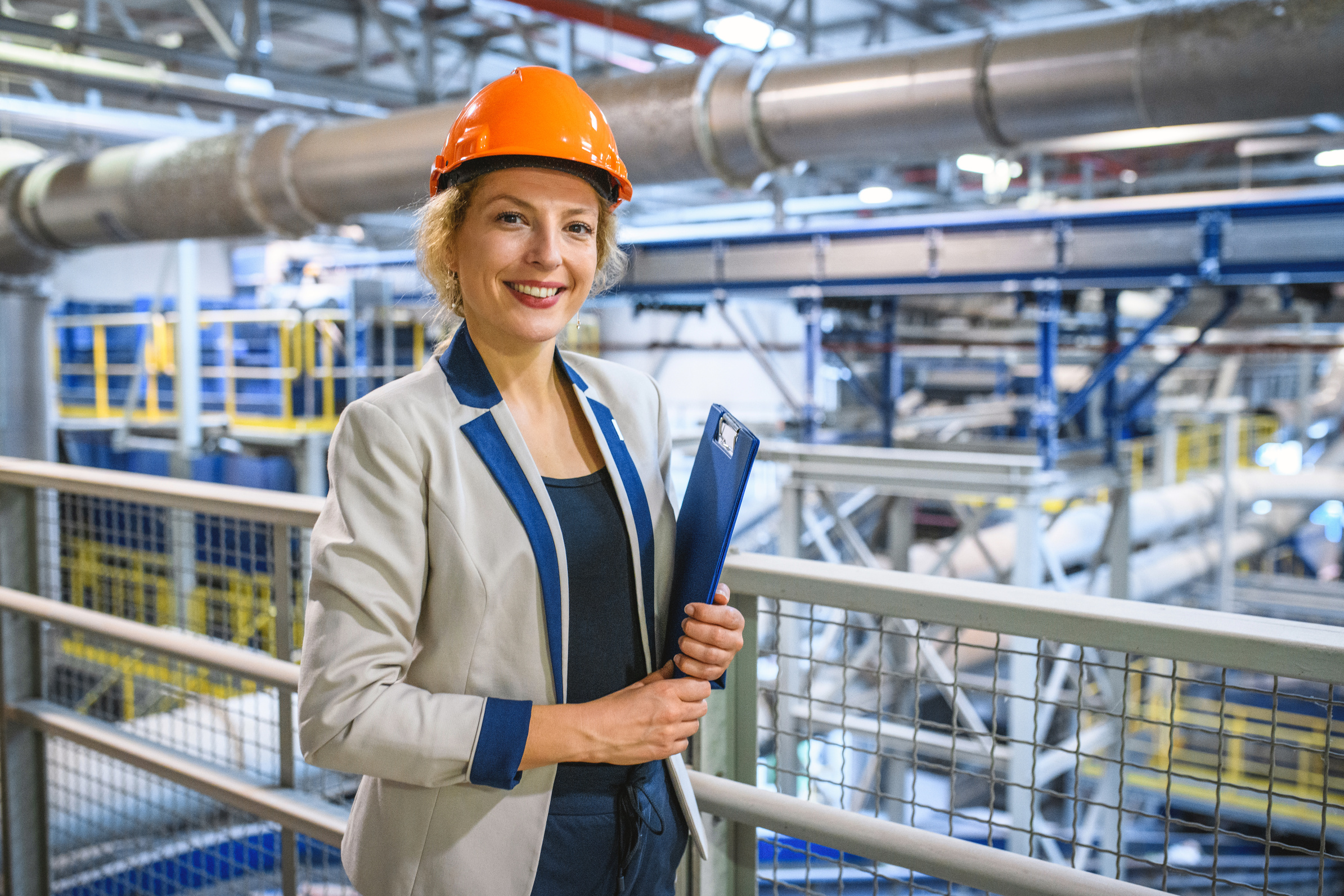 Female Quality Controller at Waste Management Facility
